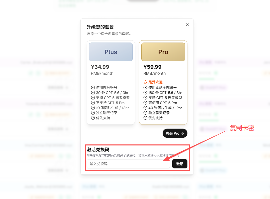 复制自动发放的卡密